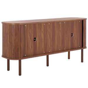 Safavieh Tealla 2 Tambour Door Sideboard/Media Stand Walnut / Gold MED9636A