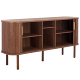 Safavieh Tealla 2 Tambour Door Sideboard/Media Stand Walnut / Gold MED9636A