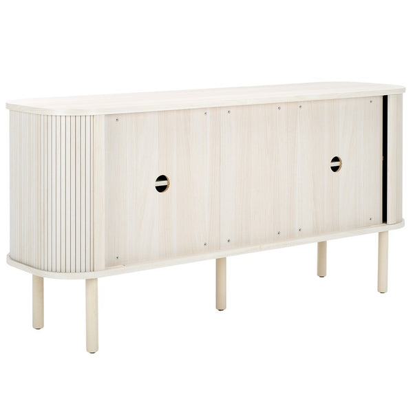 Safavieh Tealla 2 Tambour Door Sideboard/Media Stand Bleached White / Gold MED9636C