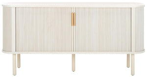 Safavieh Tealla 2 Tambour Door Sideboard/Media Stand Bleached White / Gold MED9636C