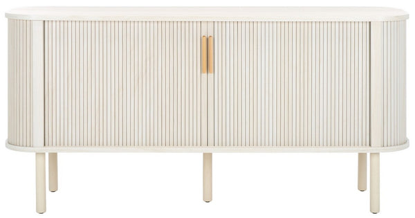 Safavieh Tealla 2 Tambour Door Sideboard/Media Stand Bleached White / Gold MED9636C