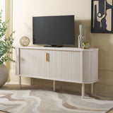 Safavieh Tealla 2 Tambour Door Sideboard/Media Stand Bleached White / Gold MED9636C