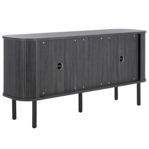 Safavieh Tealla 2 Tambour Door Sideboard/Media Stand Distressed Black / Gold MED9636E