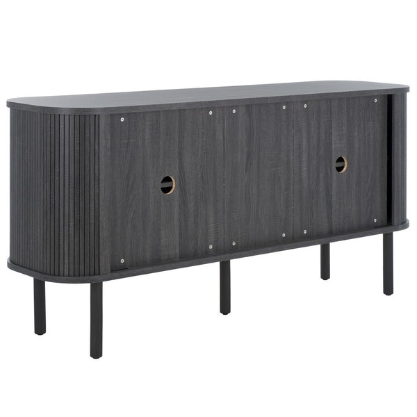 Safavieh Tealla 2 Tambour Door Sideboard/Media Stand Distressed Black / Gold MED9636E