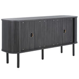 Safavieh Tealla 2 Tambour Door Sideboard/Media Stand Distressed Black / Gold MED9636E