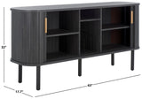 Safavieh Tealla 2 Tambour Door Sideboard/Media Stand Distressed Black / Gold MED9636E