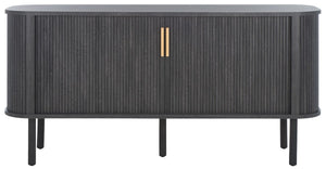 Safavieh Tealla 2 Tambour Door Sideboard/Media Stand Distressed Black / Gold MED9636E