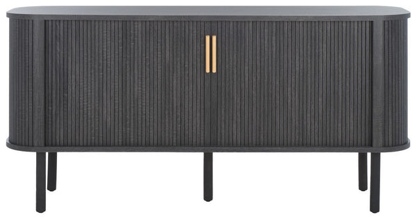 Safavieh Tealla 2 Tambour Door Sideboard/Media Stand Distressed Black / Gold MED9636E