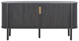 Safavieh Tealla 2 Tambour Door Sideboard/Media Stand Distressed Black / Gold MED9636E