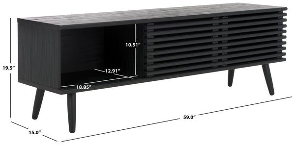 Safavieh Averi 2 Door Media Stand Black 59" x 15" x 19.5"