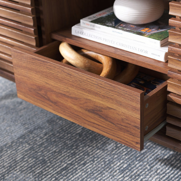 Safavieh Esma Low Sideboard/Media Stand Walnut 54.9" x 15.2" x 23.6"