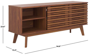 Safavieh Esma Low Sideboard/Media Stand Walnut 54.9" x 15.2" x 23.6"