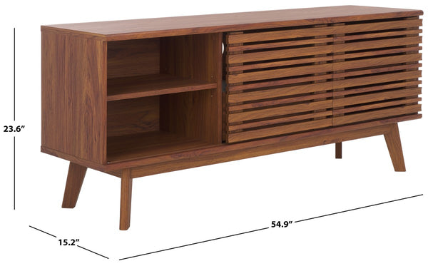 Safavieh Esma Low Sideboard/Media Stand Walnut 54.9" x 15.2" x 23.6"