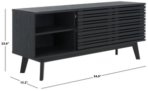 Safavieh Esma Low Sideboard/Media Stand Black 54.9" x 15.2" x 23.6"