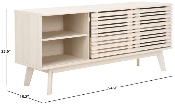 Safavieh Esma Low Sideboard/Media Stand White 54.9" x 15.2" x 23.6"