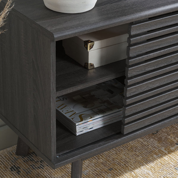 Safavieh Esma Low Sideboard/Media Stand Distressed Black 54.9" x 15.2" x 23.6"