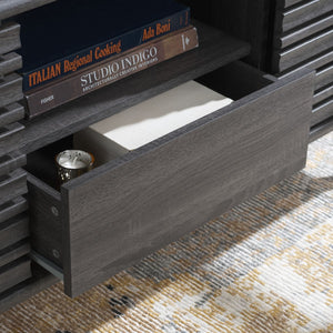 Safavieh Esma Low Sideboard/Media Stand Distressed Black 54.9" x 15.2" x 23.6"