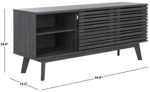 Safavieh Esma Low Sideboard/Media Stand Distressed Black 54.9" x 15.2" x 23.6"