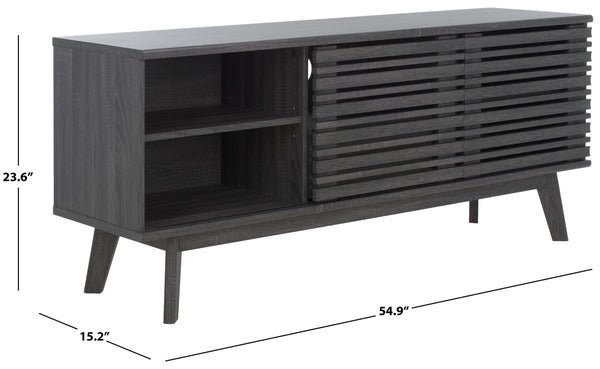 Safavieh Esma Low Sideboard/Media Stand Distressed Black 54.9" x 15.2" x 23.6"