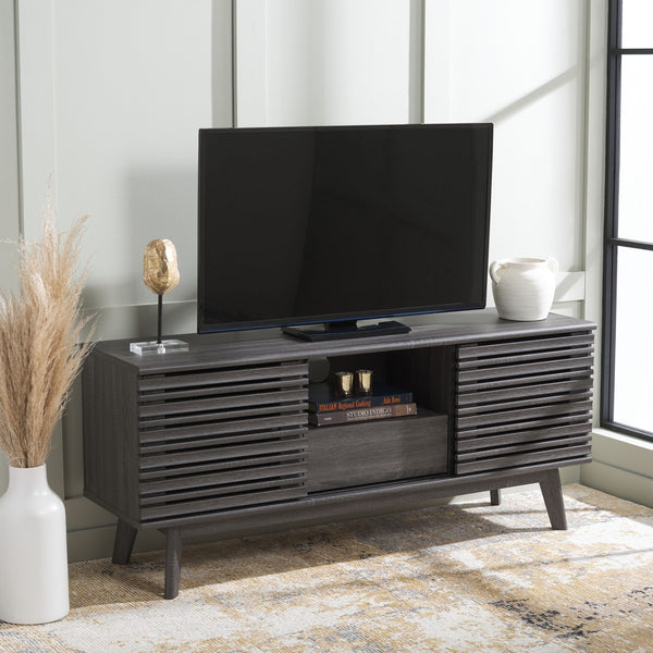 Safavieh Esma Low Sideboard/Media Stand Distressed Black 54.9" x 15.2" x 23.6"