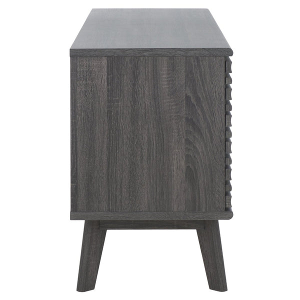 Safavieh Esma Contemporary Low Sideboard - Versatile Media Stand With Sleek Design And Ample Storage Space Distressed Black MED9638E