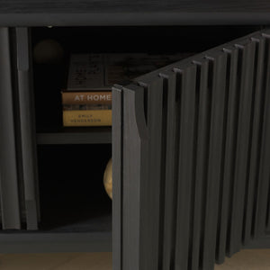 Safavieh Enid 4 Door Media Stand Black 59.9" x 15.4" x 23.1"