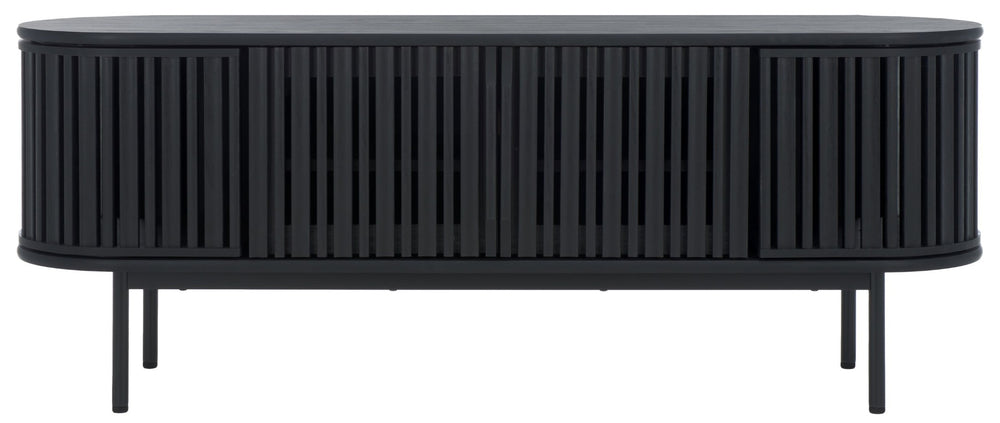 Safavieh Enid Media Stand - Contemporary Design With Ample Storage For A Stylish Living Room Centerpiece Black MED9639B