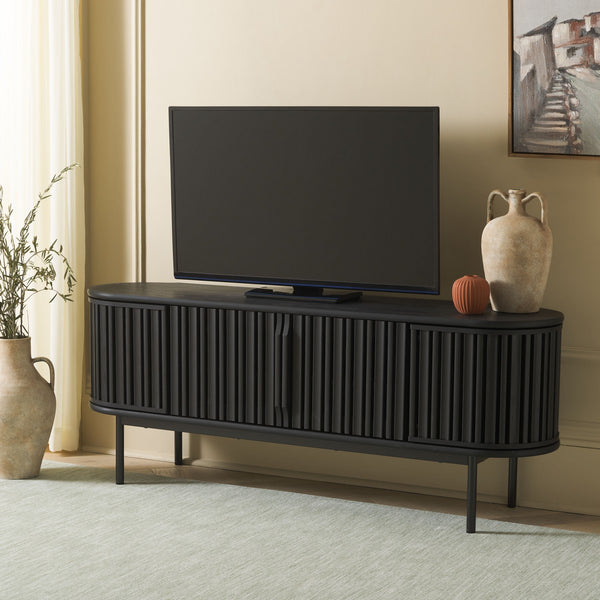 Safavieh Enid 4 Door Media Stand Black 59.9" x 15.4" x 23.1"