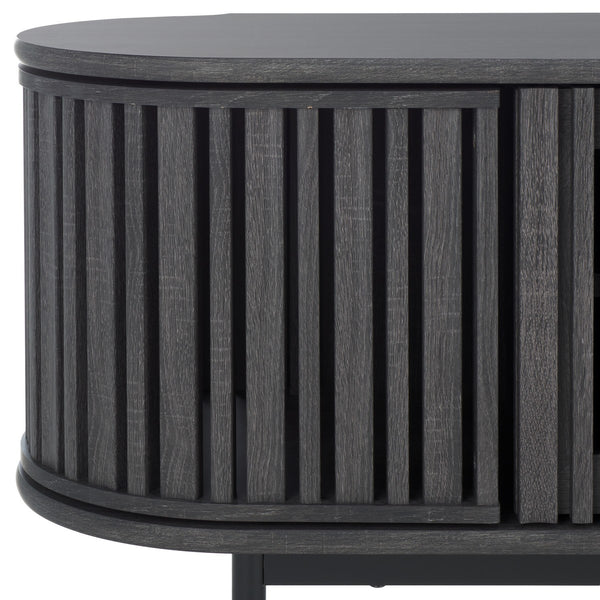 Safavieh Enid 4 Door Media Stand Distressed Black 59.9" x 15.4" x 23.1"