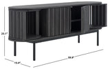 Safavieh Enid 4 Door Media Stand Distressed Black 59.9" x 15.4" x 23.1"