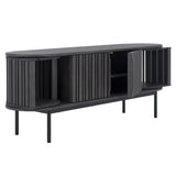 Safavieh Enid 4 Door Media Stand Distressed Black 59.9" x 15.4" x 23.1"