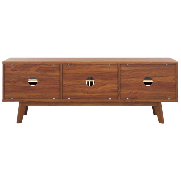 Safavieh Esma 3 Door Media Stand Walnut 58.7" x 15.2" x 21.1"