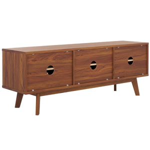 Safavieh Esma 3 Door Media Stand Walnut 58.7" x 15.2" x 21.1"