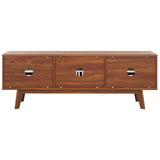 Safavieh Esma 3 Door Media Stand Walnut 58.7" x 15.2" x 21.1"