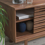 Safavieh Esma 3 Door Media Stand Walnut 58.7" x 15.2" x 21.1"