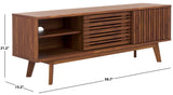 Safavieh Esma 3 Door Media Stand Walnut 58.7" x 15.2" x 21.1"