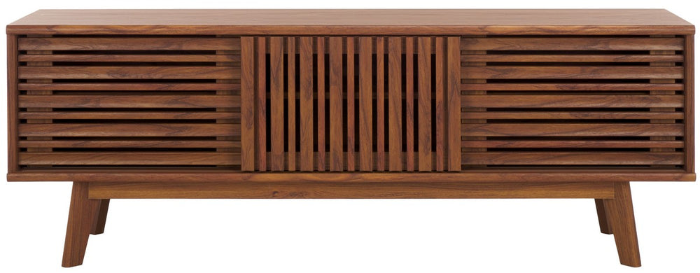 Safavieh Esma 3 Door Media Stand Walnut 58.7" x 15.2" x 21.1"