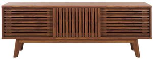 Safavieh Esma 3 Door Media Stand Walnut 58.7" x 15.2" x 21.1"