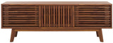 Safavieh Esma 3 Door Media Stand Walnut 58.7" x 15.2" x 21.1"