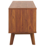 Safavieh Esma 3 Door Media Stand Walnut 58.7" x 15.2" x 21.1"