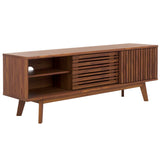 Safavieh Esma 3 Door Media Stand Walnut 58.7" x 15.2" x 21.1"