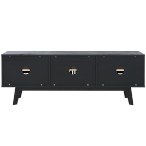 Safavieh Esma 3 Door Media Stand Black 58.7" x 15.2" x 21.1"