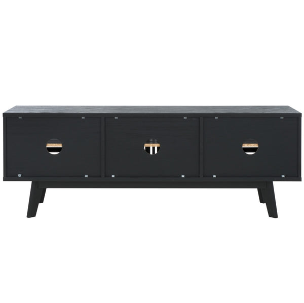 Safavieh Esma 3 Door Media Stand Black 58.7" x 15.2" x 21.1"