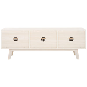 Safavieh Esma 3 Door Media Stand White 58.7" x 15.2" x 21.1"