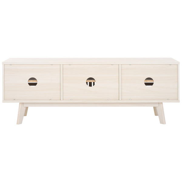 Safavieh Esma 3 Door Media Stand White 58.7" x 15.2" x 21.1"