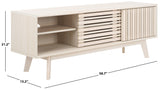 Safavieh Esma 3 Door Media Stand White 58.7" x 15.2" x 21.1"