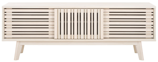 Safavieh Esma 3 Door Media Stand White 58.7" x 15.2" x 21.1"