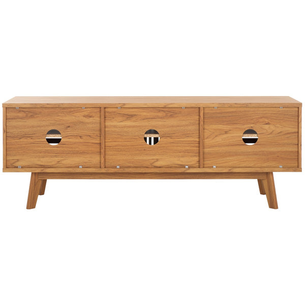 Safavieh Esma 3 Door Media Stand Oak 58.7" x 15.2" x 21.1"