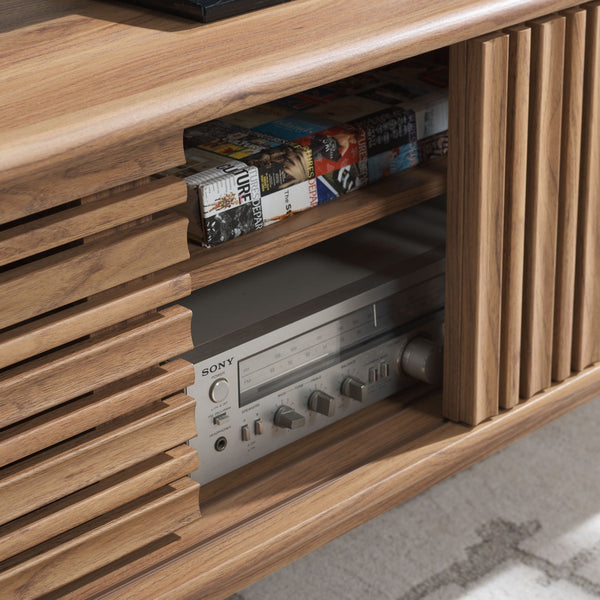 Safavieh Esma 3 Door Media Stand Oak 58.7" x 15.2" x 21.1"