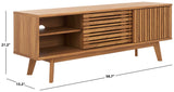 Safavieh Esma 3 Door Media Stand Oak 58.7" x 15.2" x 21.1"